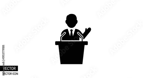 Businessman Speaking at a Podium.