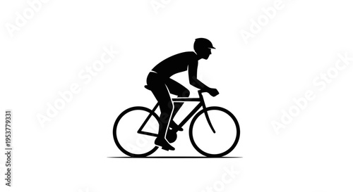 Man riding a bicycle fast outside.