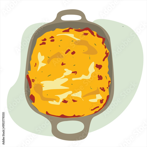 
Lasagna is a square sheet of pasta layered in a mille-feuille shape with meat sauce, béchamel sauce, and cheese.
