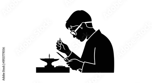 Man working with safety glasses on.