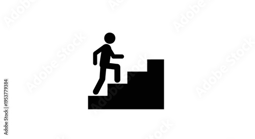 Person climbing up the stairs fast.