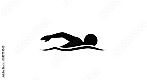 Swimmer in freestyle swimming position.