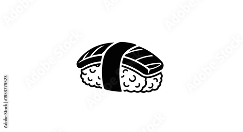 Sushi roll with black seaweed wrapping.