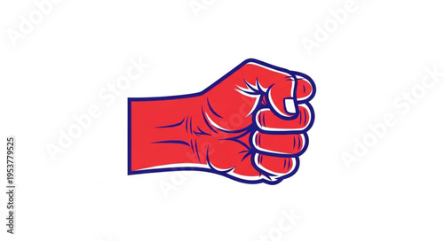 Red Fist Illustration - A Symbol of Strength and Solidarity.