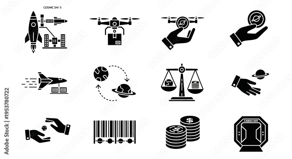 Fototapeta premium Business finance icons and symbols.