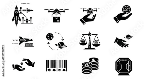 Business finance icons and symbols.