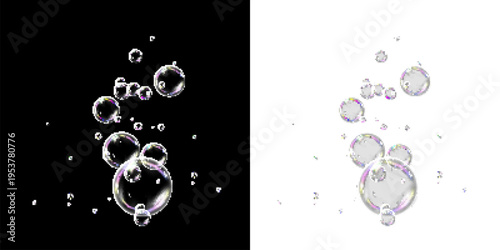 Minimal Transparent Bubble on Black and White Background