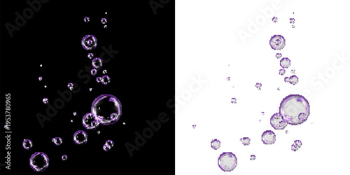 Transparent Water Bubble Abstract on Black and White Background