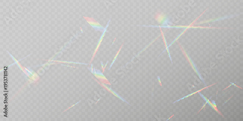 Crystal Light Refraction Prism Abstract on Transparent Background