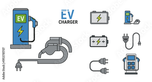 Electric vehicle charging station connector.