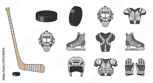 Hockey equipment for ice skating sports.