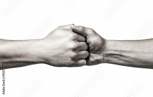 Helping hand, support. Help hands, guardianship, protection. Two hands, isolated arm, helping hand of a friend. Black and white