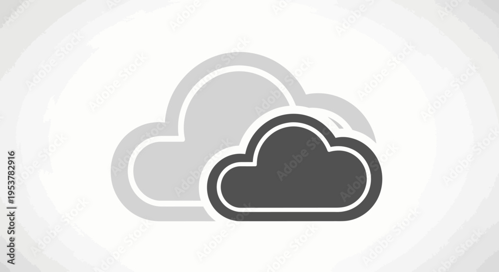 Fototapeta premium Cloud graphic illustrating data storage and online services with a minimalist aesthetic design