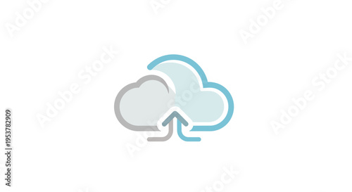 Cloud data upload icon vector illustration representing network communication and storage