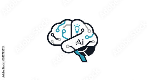 Conceptual illustration of artificial intelligence, technology, and futuristic innovation