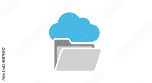 Conceptual image of cloud storage, data transfer, and digital file management