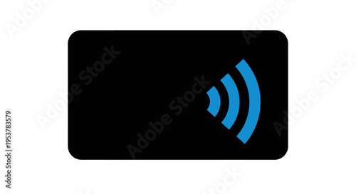 Contactless payment icon on a credit card for modern transactions and digital payments