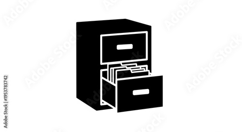 File Cabinet with Folders Icon for Office Documents