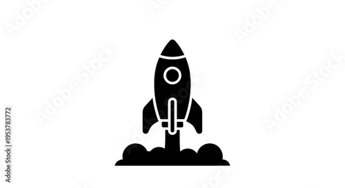 Rocket Taking Off into Space Illustration