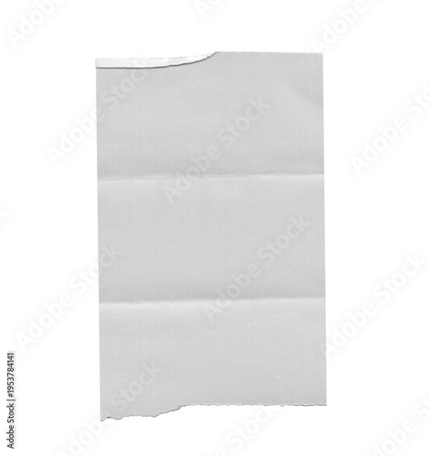 Foto Cloud Gray Folded Receipt Paper with a Torn Edge