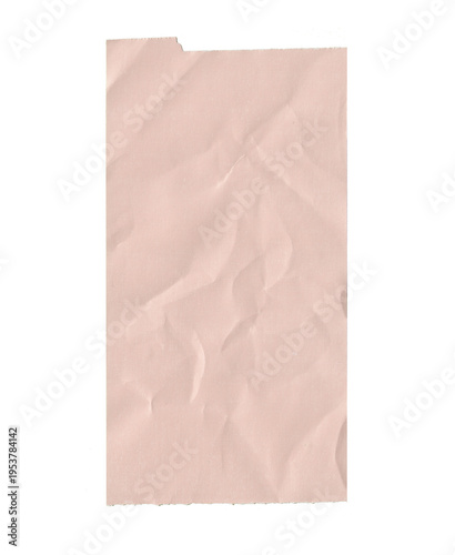 Pink Beige Receipt Paper with Soft Wrinkles