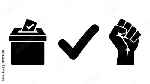 Voting, Checkmark, and Fist Icons
