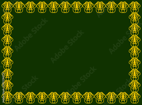 Decorative Vintage Floral Frame Border with Repeating Circular Pattern