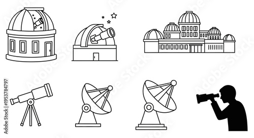 Person looking through a telescope.