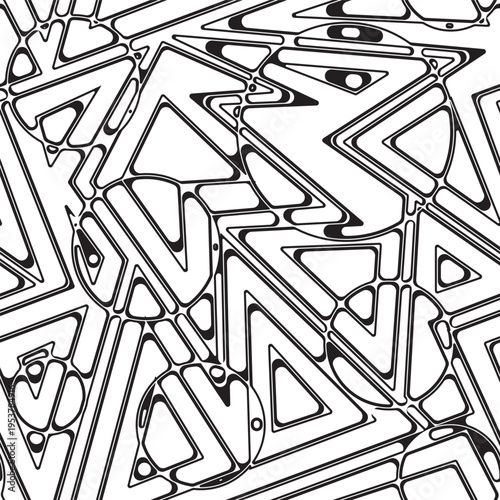 Tribal Digital Maze. Seamless pattern