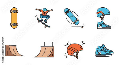 Skateboard and sneakers skateboarder tricks.