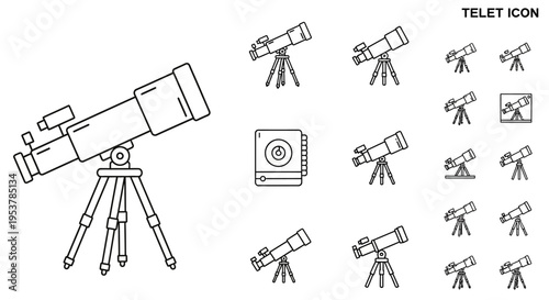 Telescopes on tripods for astronomy.