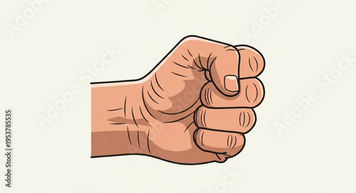 Illustration of a clenched fist, symbolizing strength and determination.
