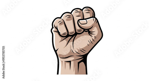 Illustration of a Clenched Fist Symbolizing Strength and Solidarity.
