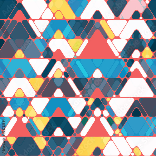 Retro Triangle Mosaic. Seamless pattern