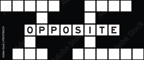 Alphabet letter in word opposite on crossword puzzle background
