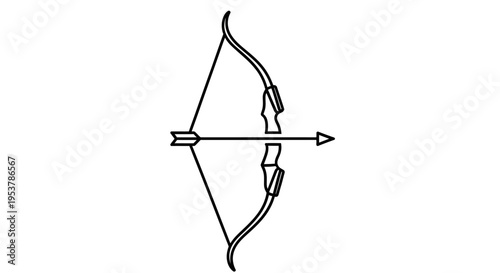 Archery Bow and Arrow Silhouette Icon