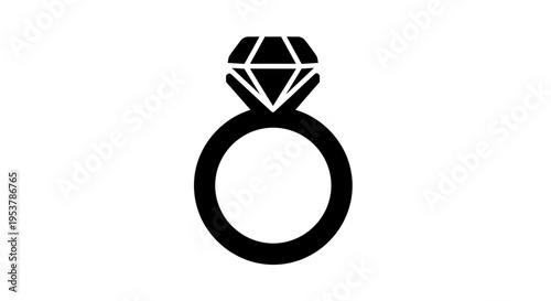 Black Diamond Ring Icon.