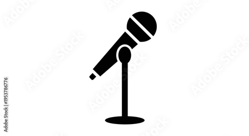 Black Microphone on Stand.