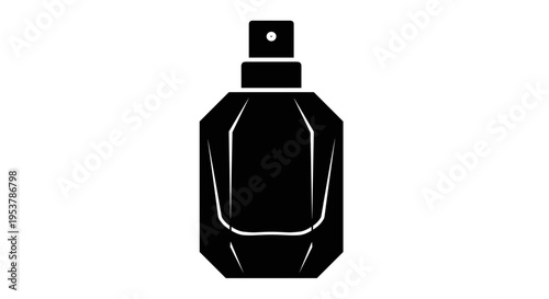 Black perfume bottle illustration.