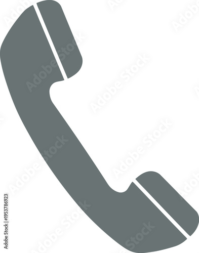 Simple gray telephone handset icon vector for communication, contact, and support designs