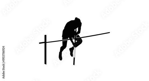 Man doing high jump exercise.