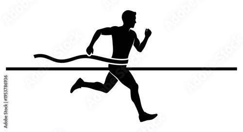 Man Crossing Finish Line.