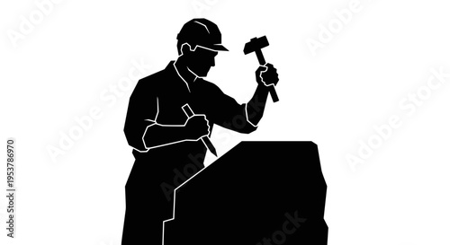 Man working with jackhammer.