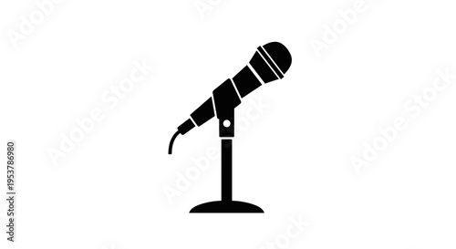 Microphone on a stand.