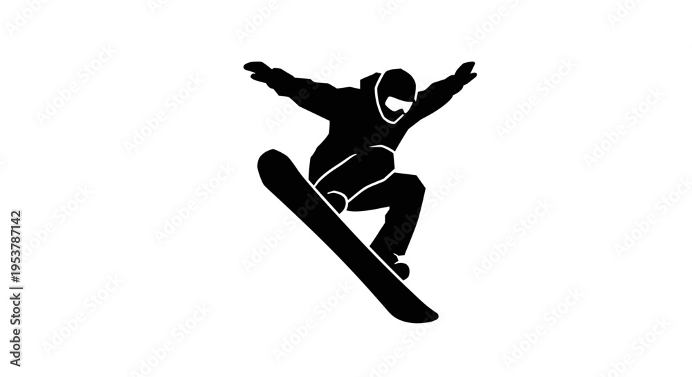 Fototapeta premium Snowboarder in mid air trick.