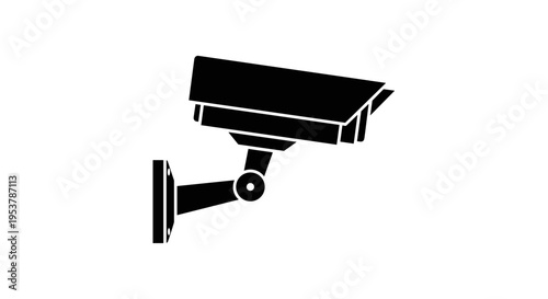 Security camera on wall mount.