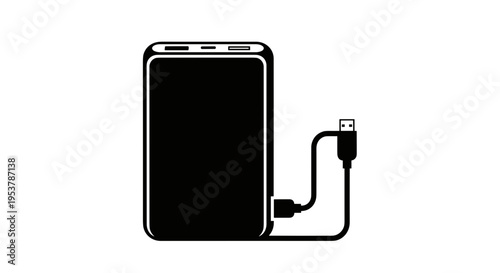 Smartphone with USB charger cable.