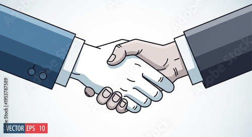 Handshake Illustration - Business Agreement and Partnership Concept.