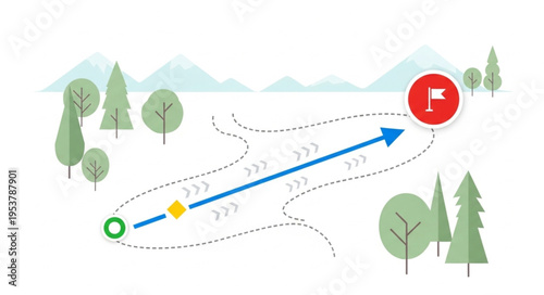 Illustration of a Direct Path to a Goal with Trees.