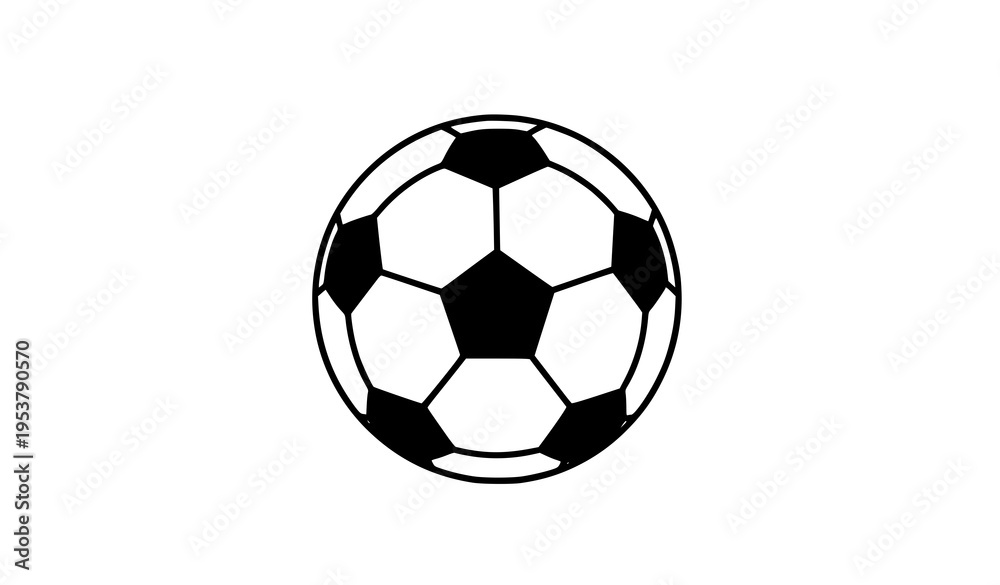 Fototapeta premium Black and White Football and Soccer Ball Icon Vector Illustration 2024